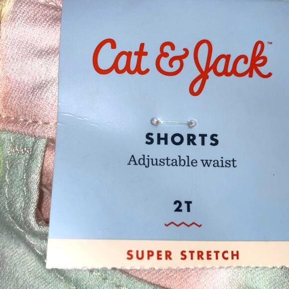 CAT AND JACK Pastel Tie Dye Adjustable Waist Stretch Shorts - Picture 5 of 8